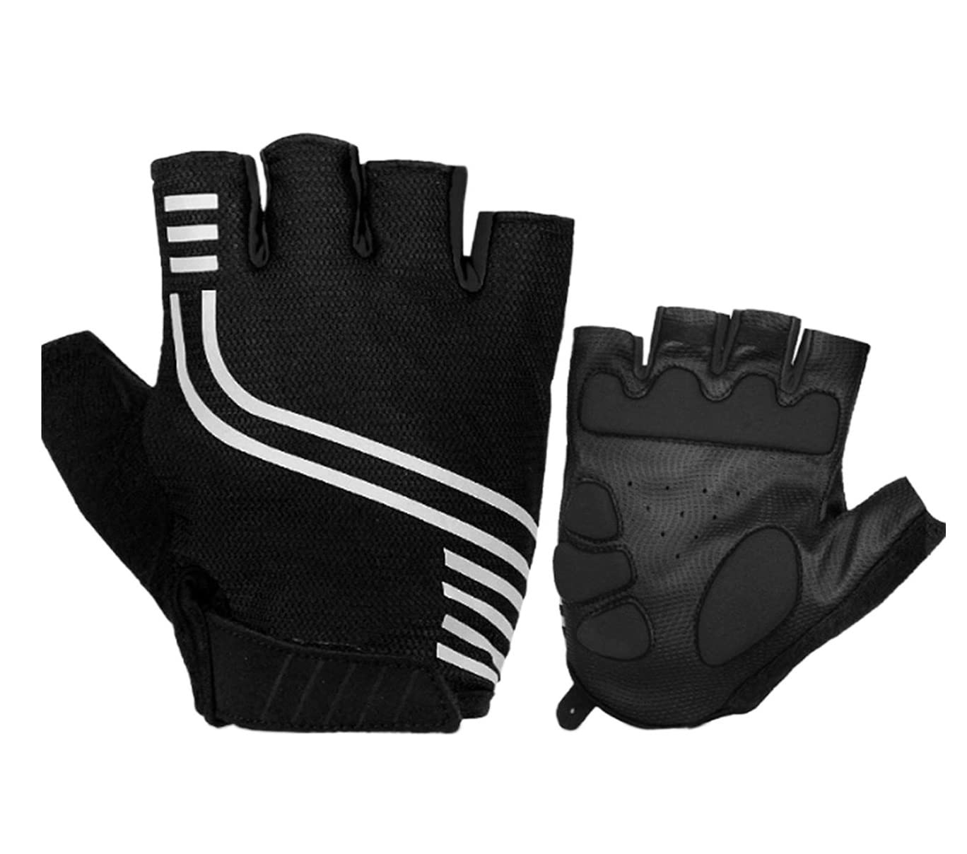 Guanti Bici Guanti Da Ciclismo Sportivi Guanti Da Bicicletta Con Mezze Dita Guanti Da Ciclismo Su Strada MTB Antiscivolo Imbottiti Guanti Palestra (Color : Black, Size : Large)