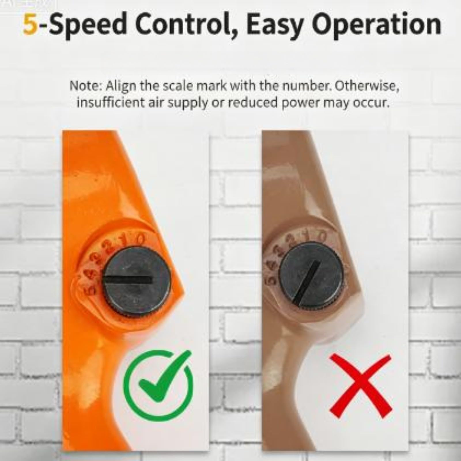 Pneumatico professionale per chiave a percussione, 1/2 pollice Drive Air Tool | Velocità regolabile 8500 giri/min per l'arancia resistente della meccanica del garage automatico