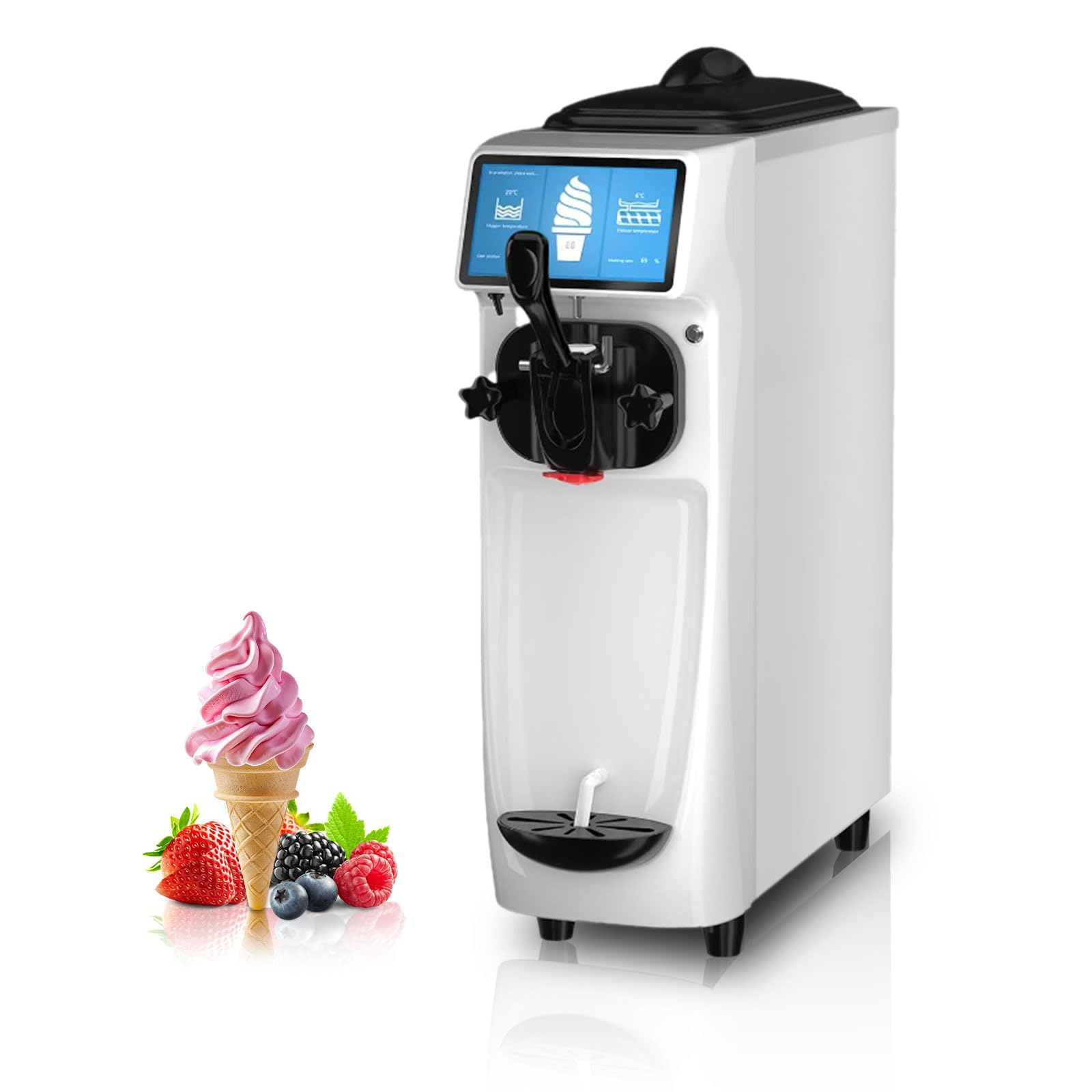 Soft Serve Ice Cream Machine 4 to 4 5 Gal H Ice Cream Maker 7 Inch Screen Soft