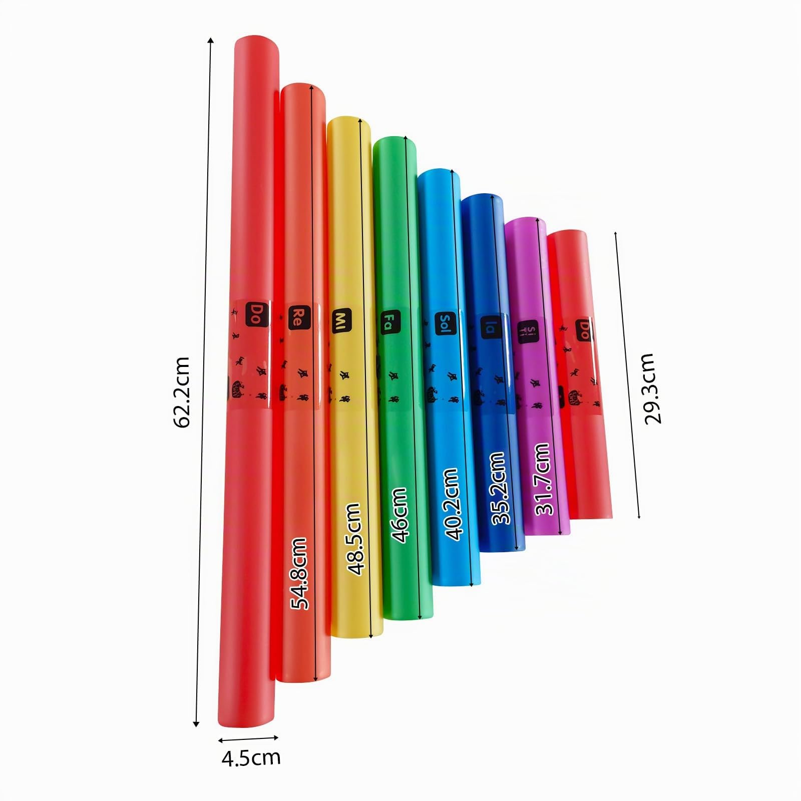 Juego de 8 tubos de sonido musical, juego colorido de 8 tonos, tubo de sonido, instrumento de percusión, regalo de cumpleaños, kit de tubo de sonido musical para actuaciones colectivas en el