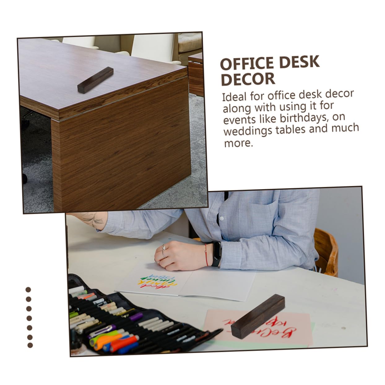 Amazon | WESIEVYA 4個木製ペーパーウェイト 長方形 紙止め 文房具