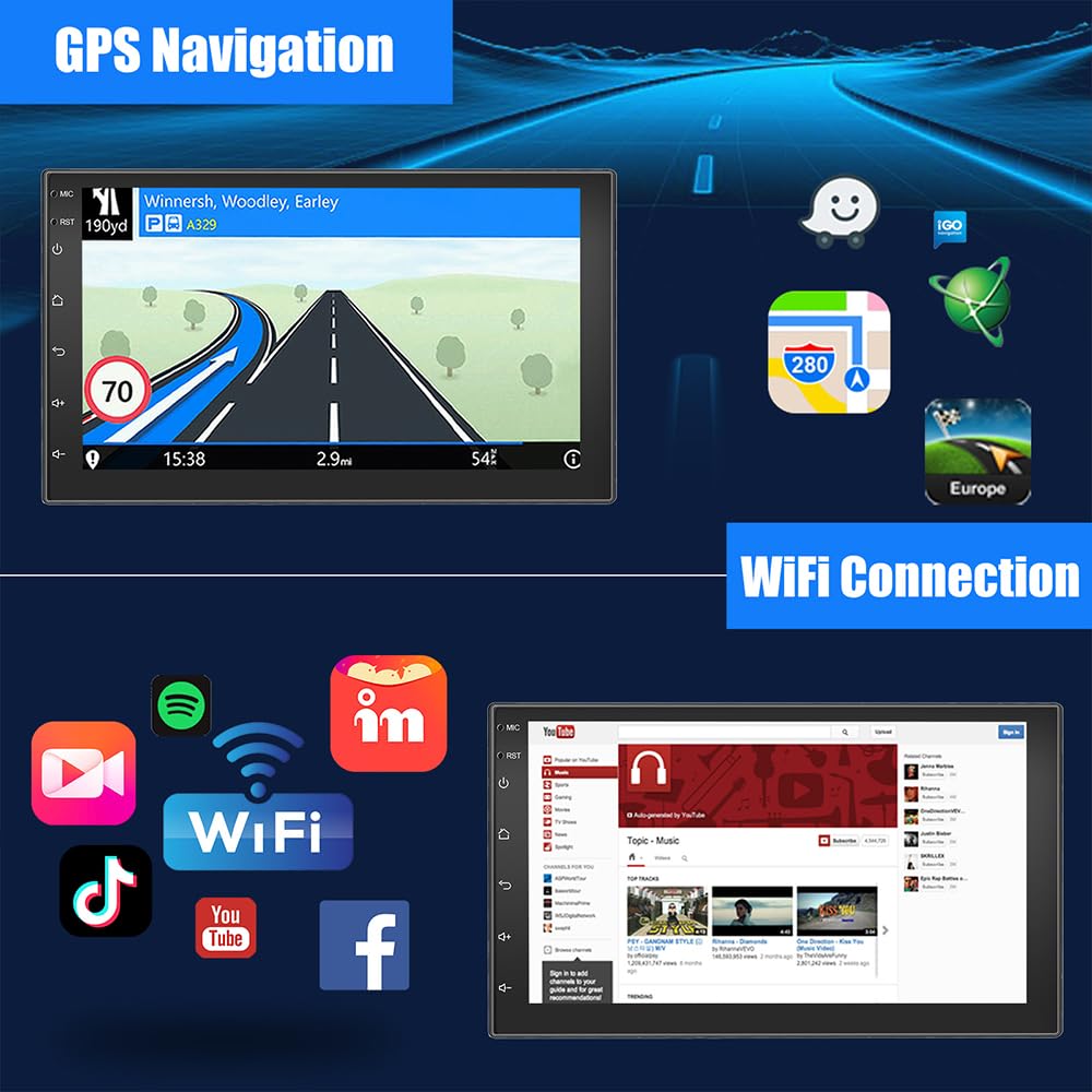 Radio 2+64G doppia DIN per Ford Ka 2008 2009 2010 2011 2012 2013 2014 con schermo Bluetooth, schermo IPS touch screen da 9" con wireless Carplay Android Navi WiFi telecamera posteriore FM/RDS Mirror