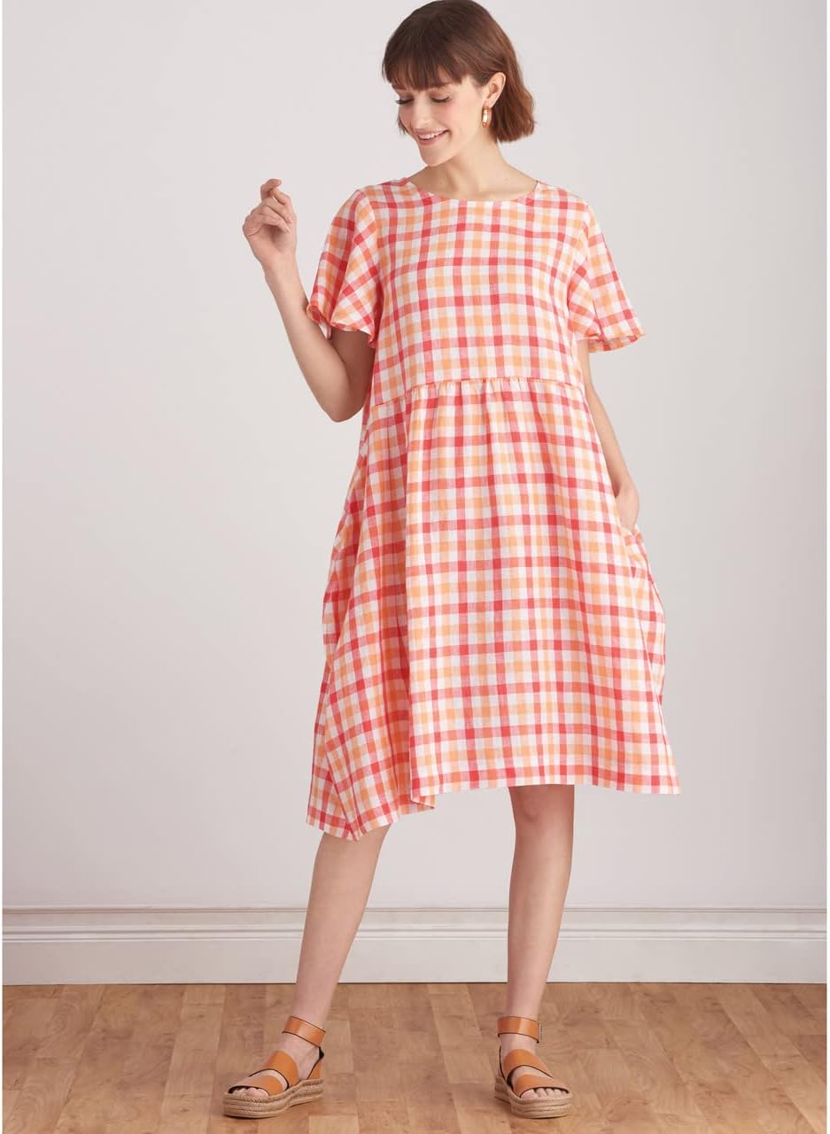 Simplicity SS9596A Misses' Pullover Dress and Knit Top Sewing Pattern Packet, Design Code S9596, Sizes XS-S-M-L-XL