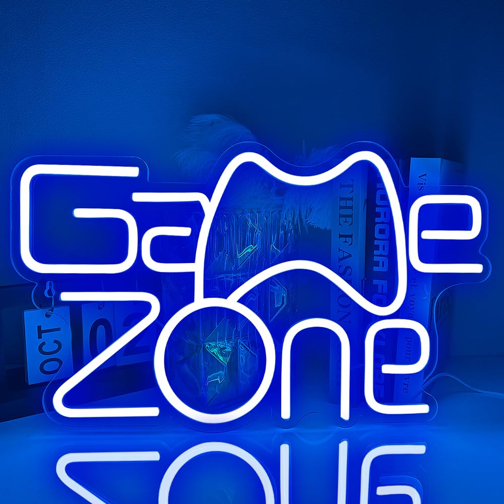 Game Zone De Jeu Salle De Jeux Néon Signe Led Avec Usb Alimenté Logo Pour Garçon Chambre Garçon Cave Salle De Jeux DéCoration Murale, Grand Cadeau Pour Fête
