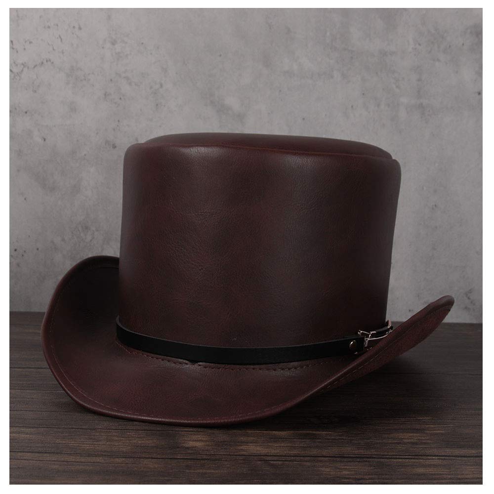 Chapeaux traditionnels avec ceinture en cuir marron café taille 60-61cm