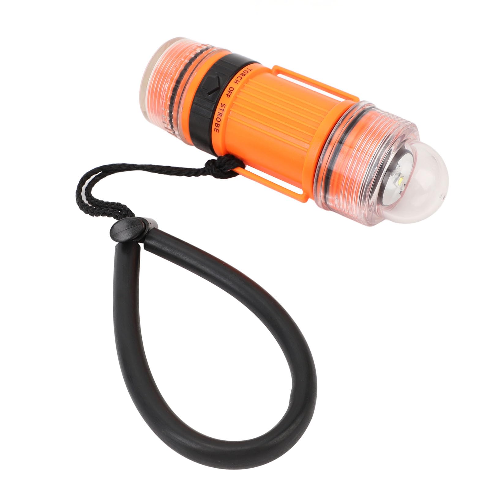 Luce stroboscopica subacquea ad alta luminosità LED alimentata a batteria per avventura subacquea (arancione)