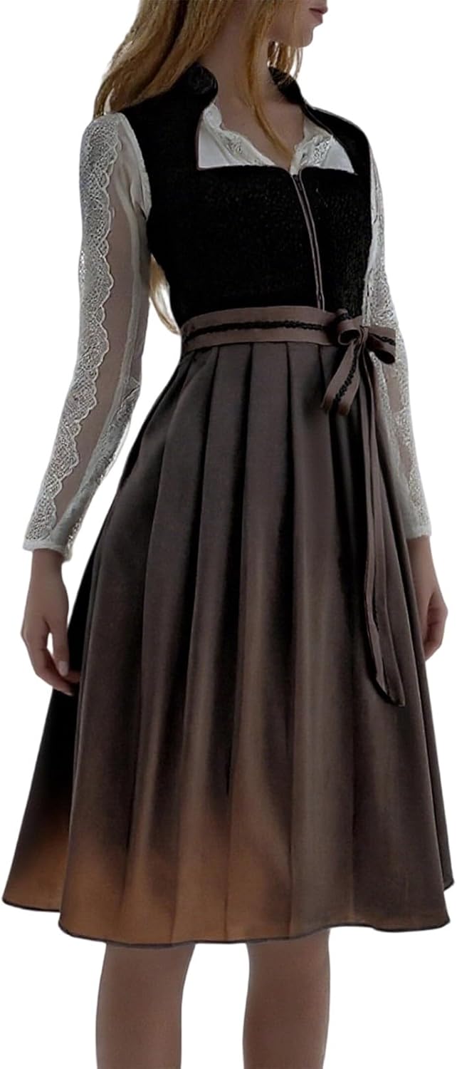 Dirndl-Komplettset Für Damen - Elegantes Oktoberfest-Kostüm Mit Quadratischem Ausschnitt