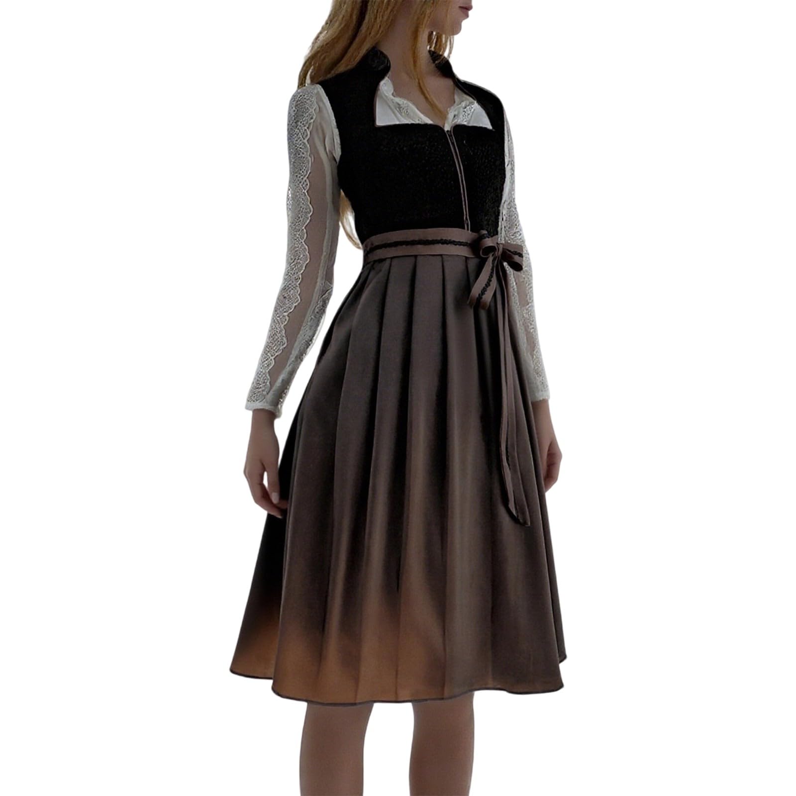 Gonna estiva da donna per Oktoberfest, stile bohémien, con motivo floreale, vita alta, elasticizzata, casual, per il tempo libero, vestibilità ampia, gonna a pieghe