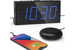 Vibrating Alarm Clock with Bed Shaker and Charger