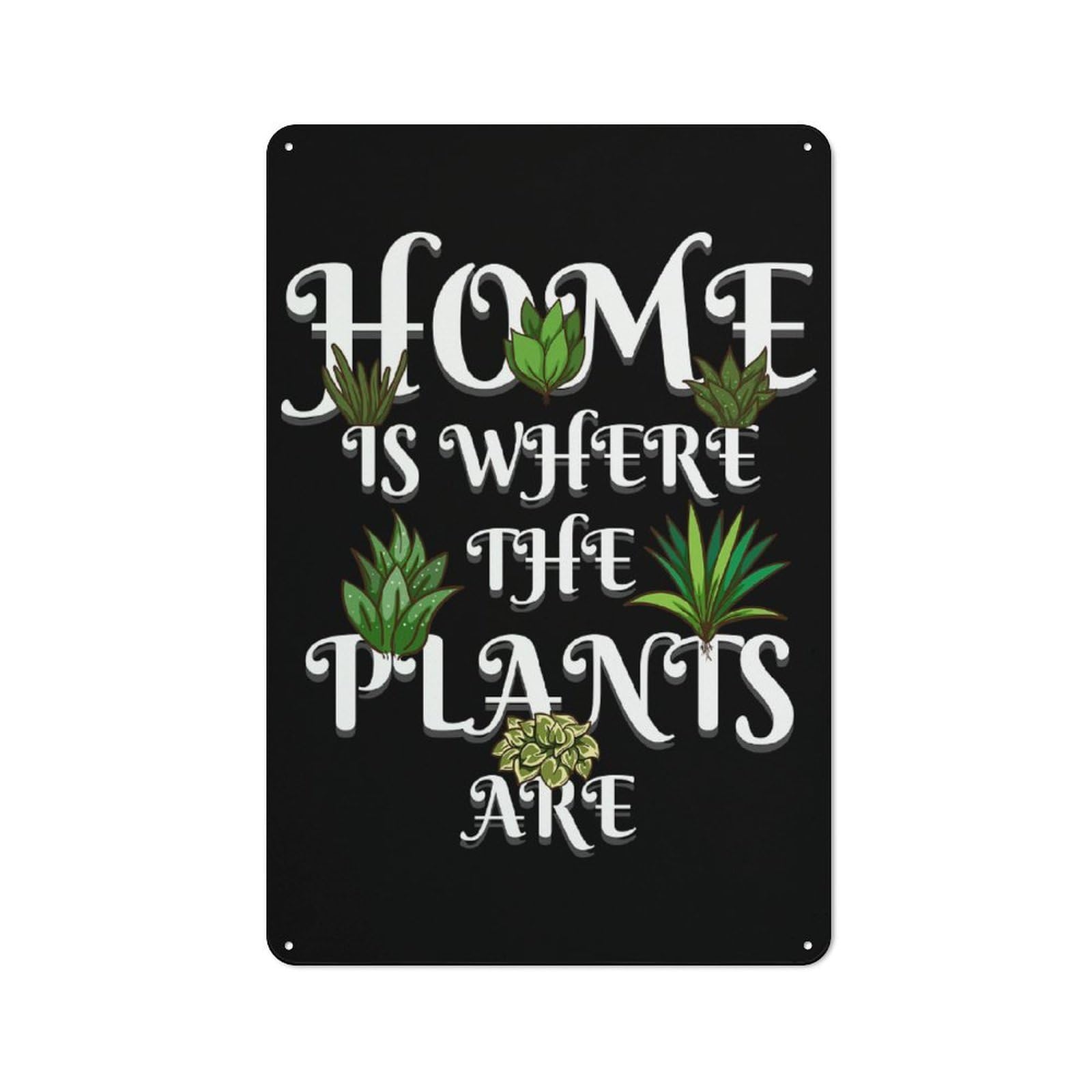 Junmoney Women's Style-21 Metal Plaque 30X20cm With Plant Lover Gift For Hallway Wall, Rustic Decor, A Metal Wall Feature For Hallways And Entrance Areas