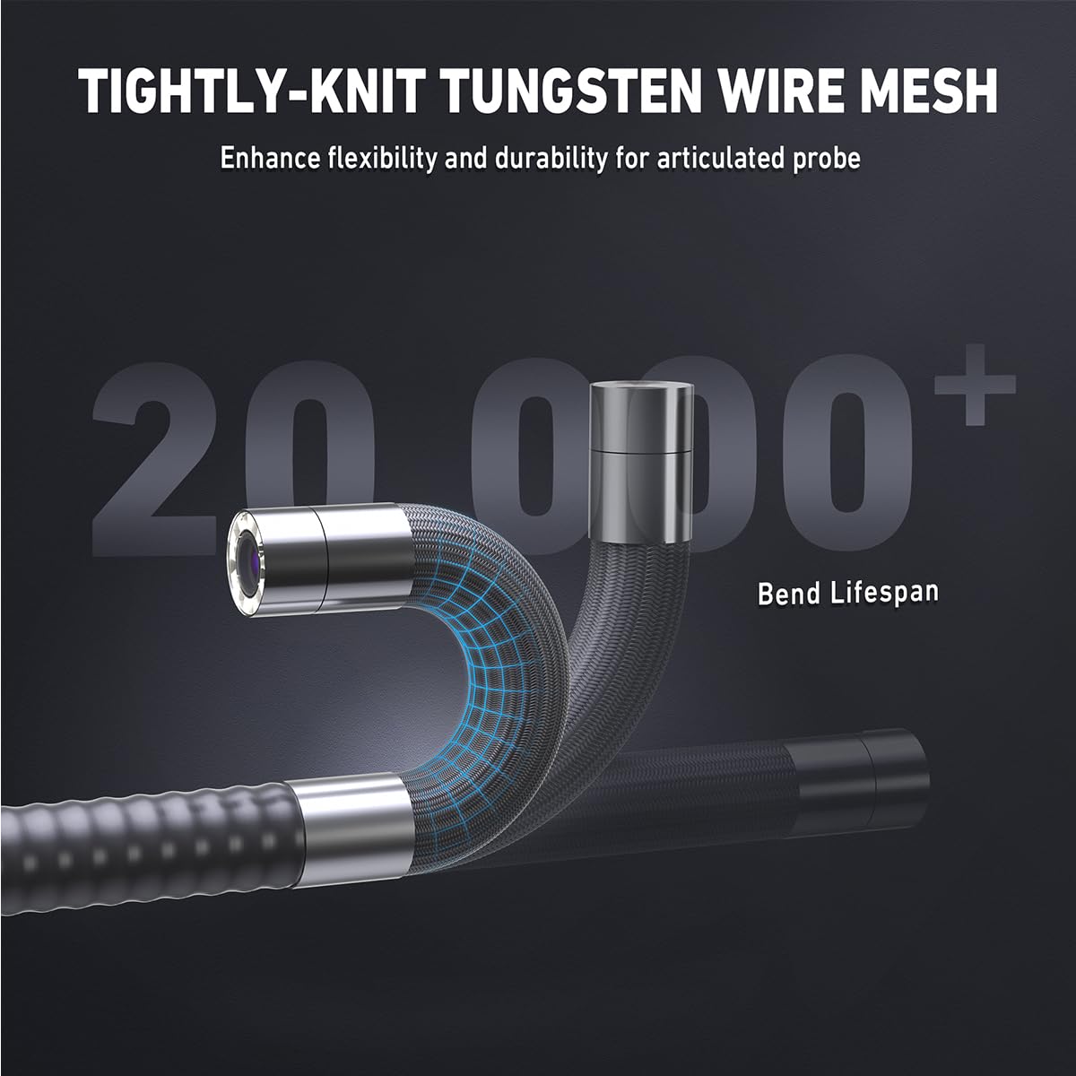 Ralcam Endoskopkamera mit Licht Endoscope Camera - Endoskop 6,2mm Inspektionskamera 4,3" HD 720P Rohrkamera, Kameras mit 6 LED, IP67 Wasserdicht 2m Flexible Kanalkamera Teleskopkamera Kfz Werkzeug