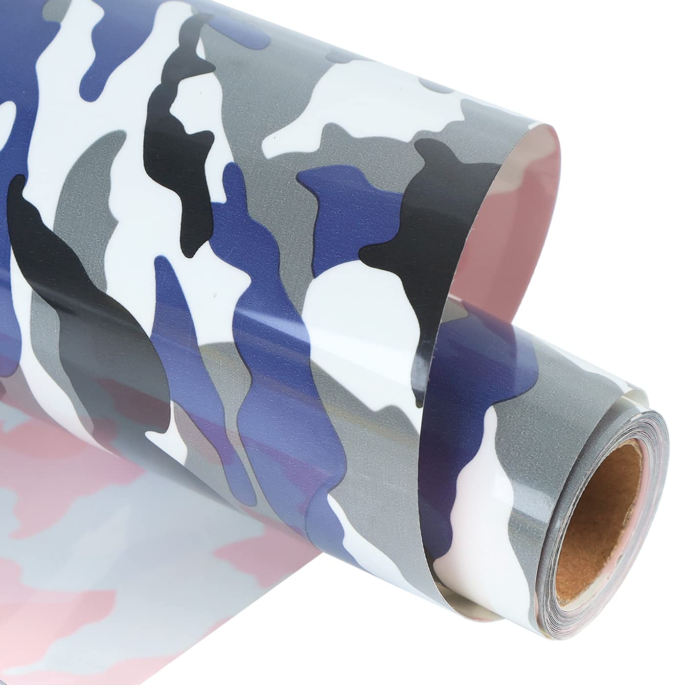guangyintong Heat Transfer Vinyl Camouflage Blue HTV Rolls, 12" x 8ft