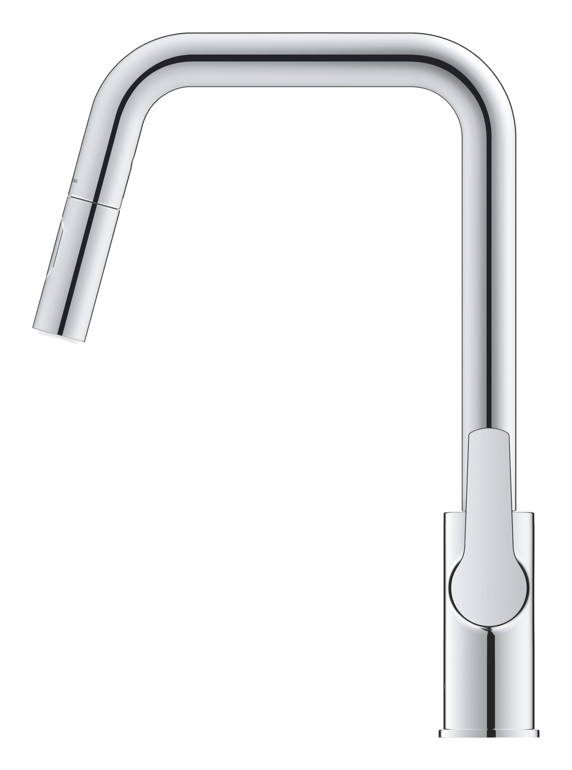GROHE Start, armatura kuchenna, 2 rodzaje strumienia (kran kuchenny, wyciągana słuchawka, obracany o 360°, oszczędność wody dzięki zmiennemu ograniczeniu ilości, montaż zlewu bez użycia narzędzi