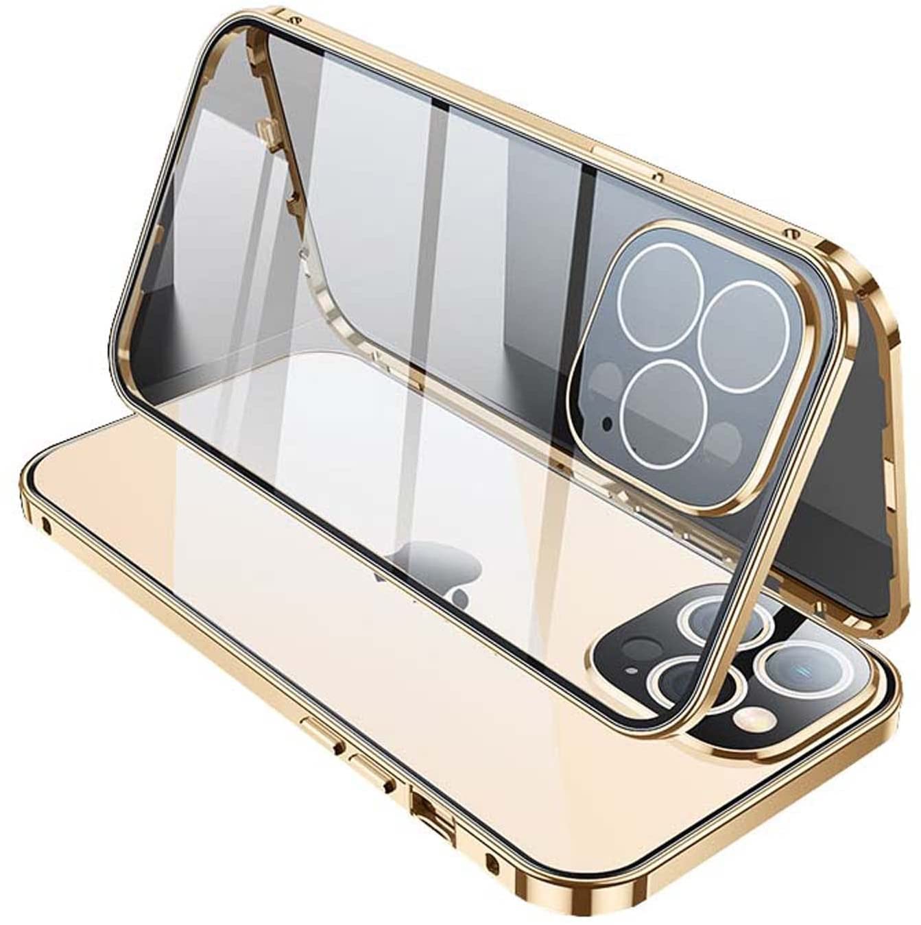 Coque iPhone 13 Pro Max antichoc double face verre trempé or SCHIK - 8