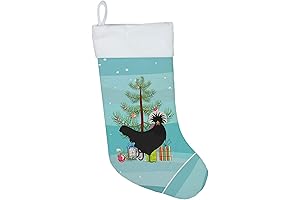 Caroline's Treasures Teal Christmas Stocking Featuring Polish Poland Chicken