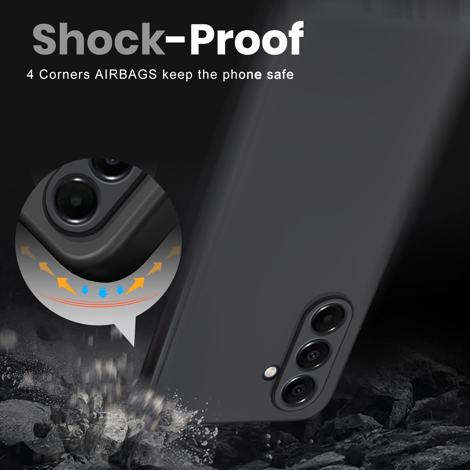 New&Teck Cover per Samsung Galaxy A16 4G/5G + 2 vetro temperato protezione schermo, custodia in silicone TPU morbido, antiurto con angoli rinforzati, protezione chiara. (Nero)