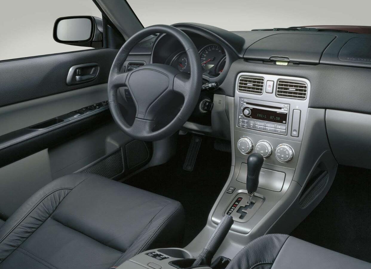 Black Leather Style Car Dash Mat Dashboard Cover Dash Panel Pad Interior Compatible for Subaru Forester 2004-2007