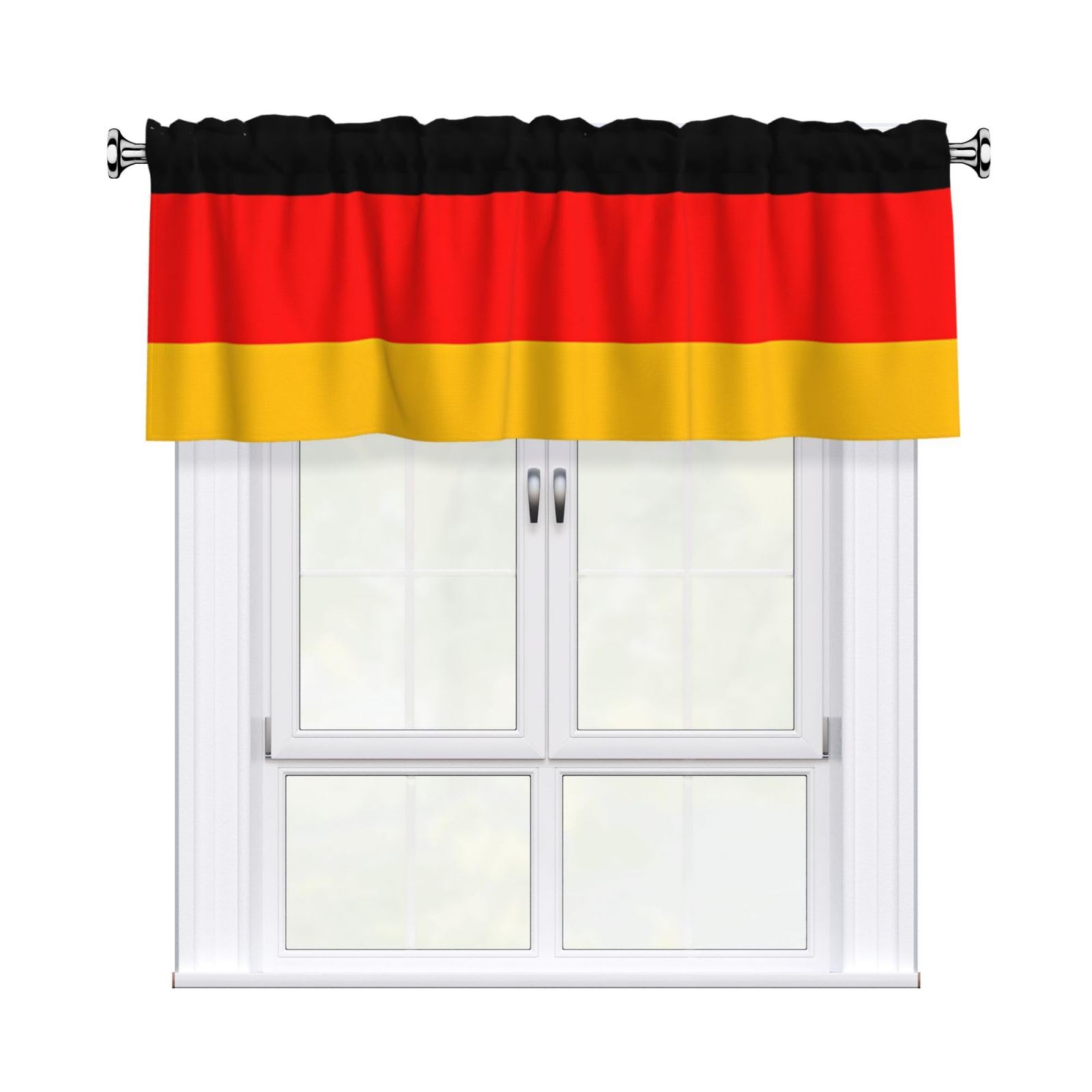 HJFCZH germany flag Prints Durable Window Layer – 54x18 Inch 100% Polyester Peach Skin Valance for Long-Lasting Style