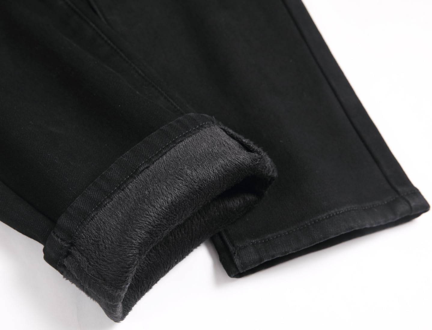 ABSECAI Mens Fleece Lined Pant Winter Warm Skinny Slim Fit Stretch Jeans - Image 5