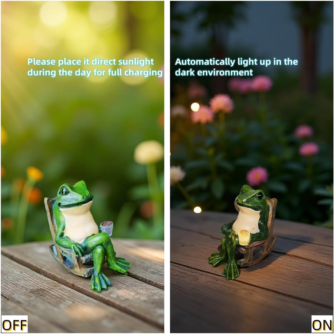 Miniature Frog Garden Statue Outdoor Decorations Figurine Light Fairy Garden Accessories Solar Frog Decor Art for Yard, Lawn,Balcony, Unique - Image 5