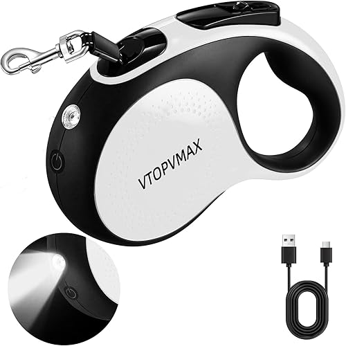 Miniatura 10 de Correa retráctil de 26 pies para perro de hasta 110 libras, correa para caminar sin enredos, cinta de nailon resistente con cable a prueba de Negro