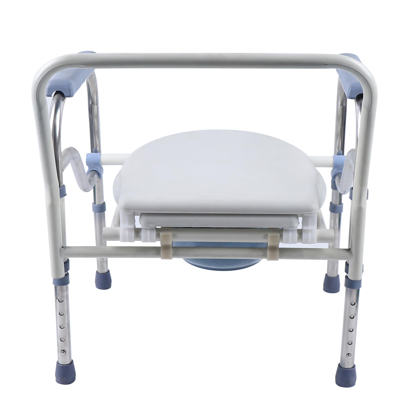 Silla de inodoro plegable, capacidad de carga de 150 kg, silla de ducha, fácil de montar, altura regulable 65 – 75 cm, para personas mayores discapacitadas