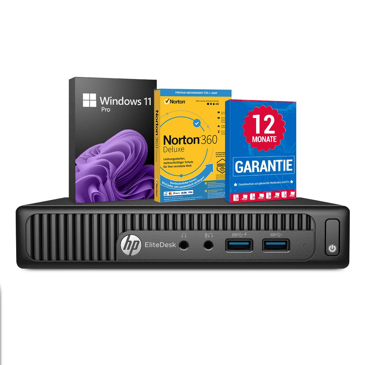 HP EliteDesk 705 G2 PC Computer AMD PRO A12-8800B@ bis zu 3,4 GHz 8 GB 256 GB SSD mit Windows 11 Pro & GRATIS Bluetooth, WLAN & Antiviren-Software inkl. 12 Monate Garantie