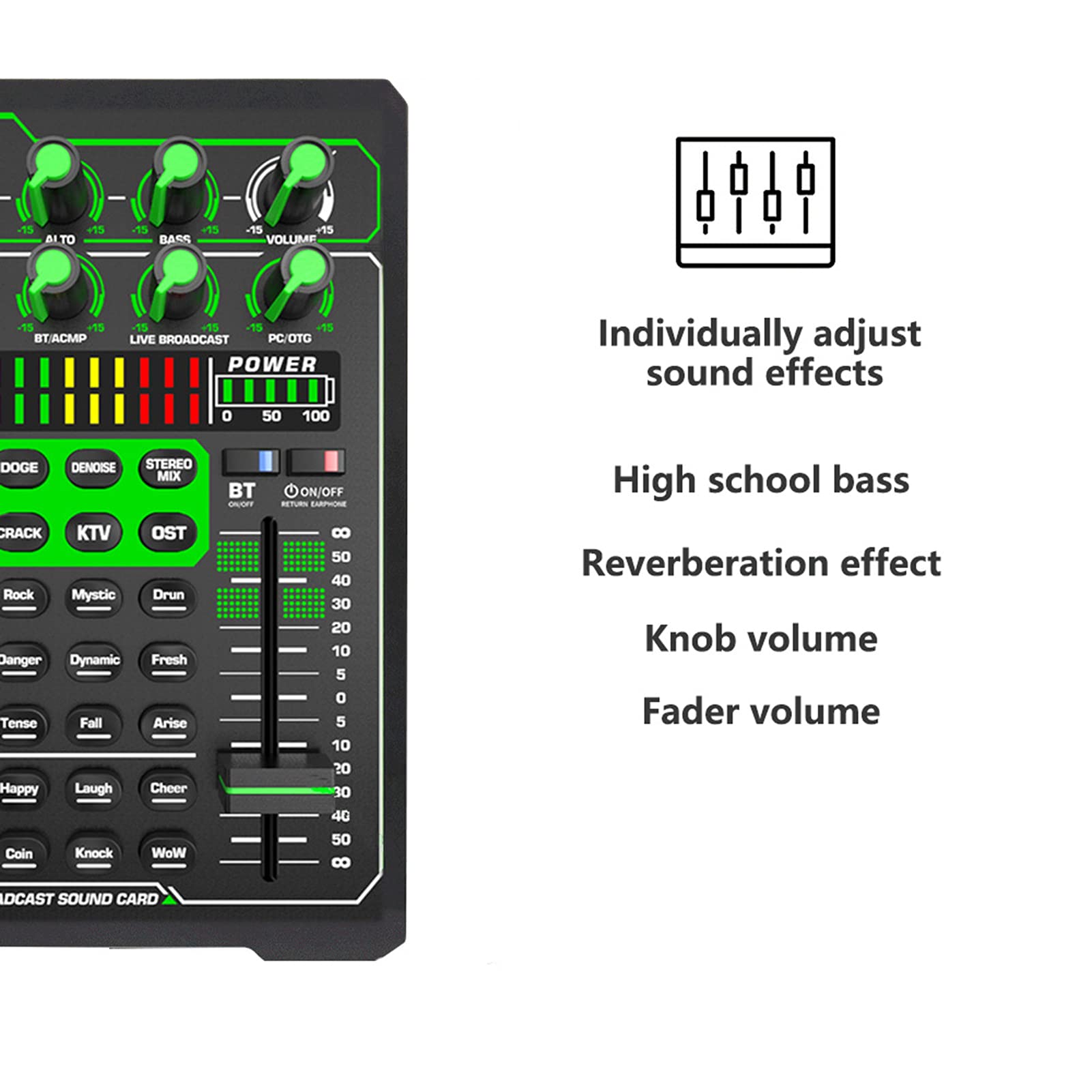 DJ Mixer Mezclador de Audio inalámbrico Profesional con una Nueva generación de procesador de Audio DSP de 32 bits de Alto Rendimiento sin depuración para Party Studio