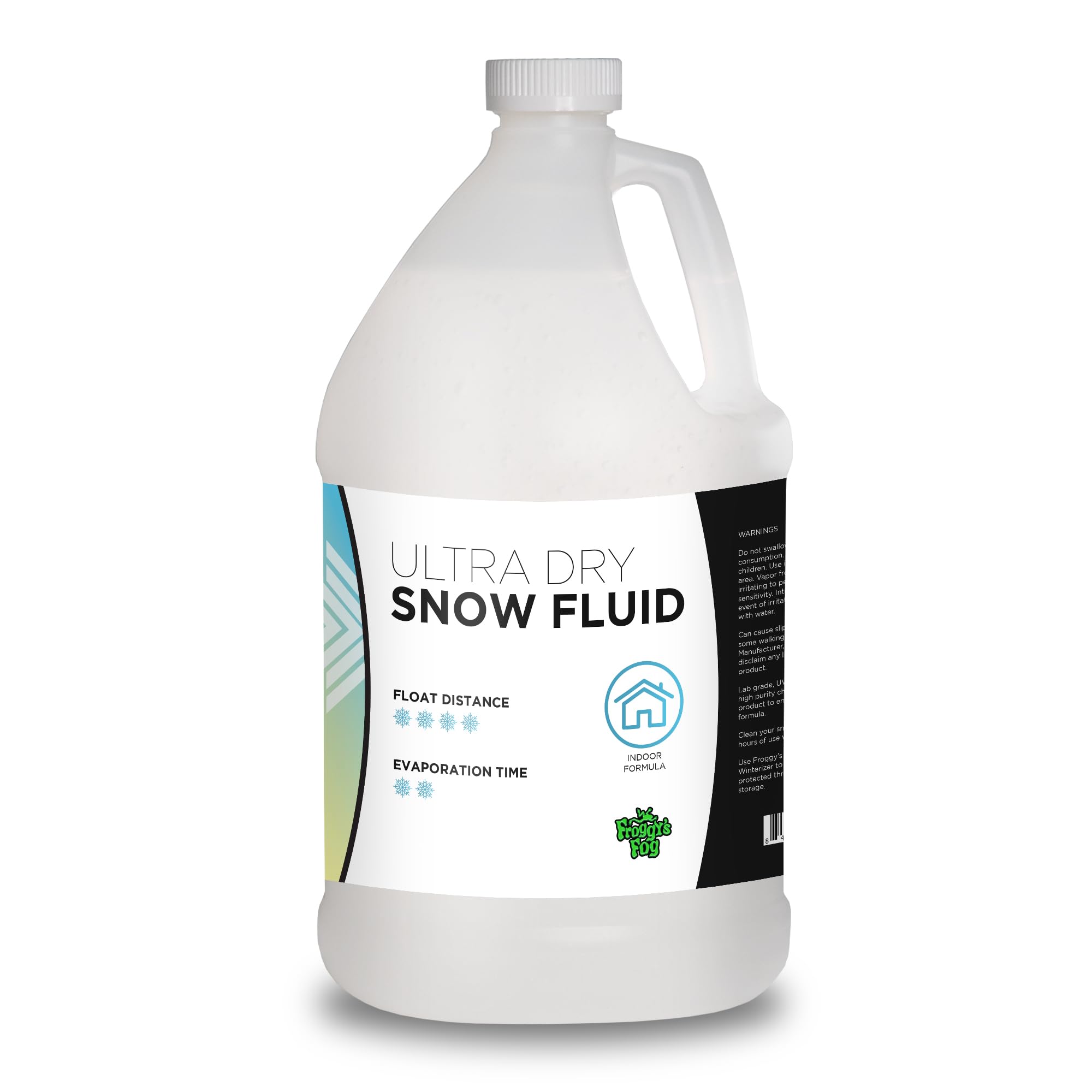 Froggy's Flakes Snow Machine Fluid, Ultra Dry Indoor Formula Snow Fluid with 30-50 Feet Float/Drop, 1 Gallon