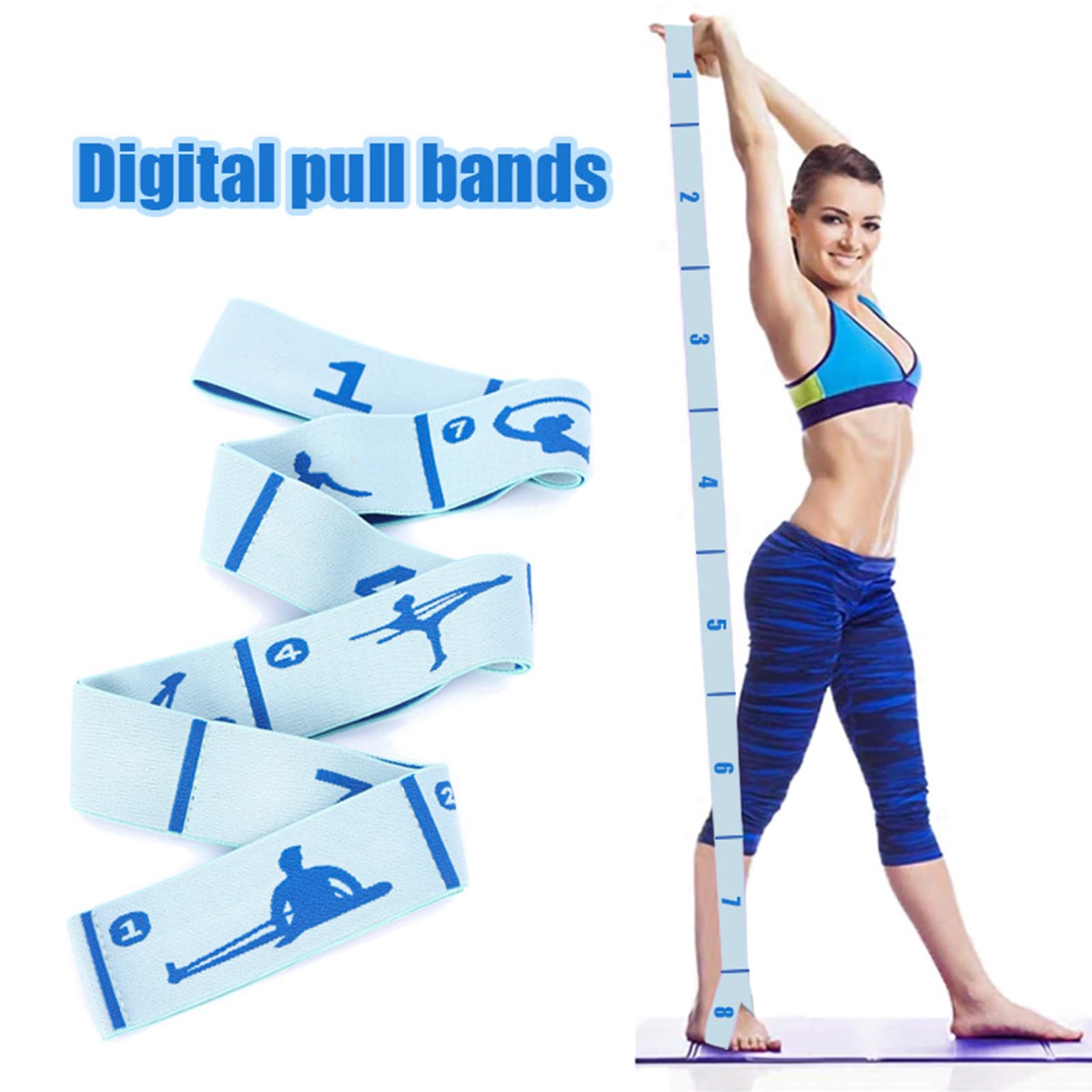 2lotDance Stretch Band Elastic Resistance Band Home Pilates Exercise Pull Strap for Muscle Building