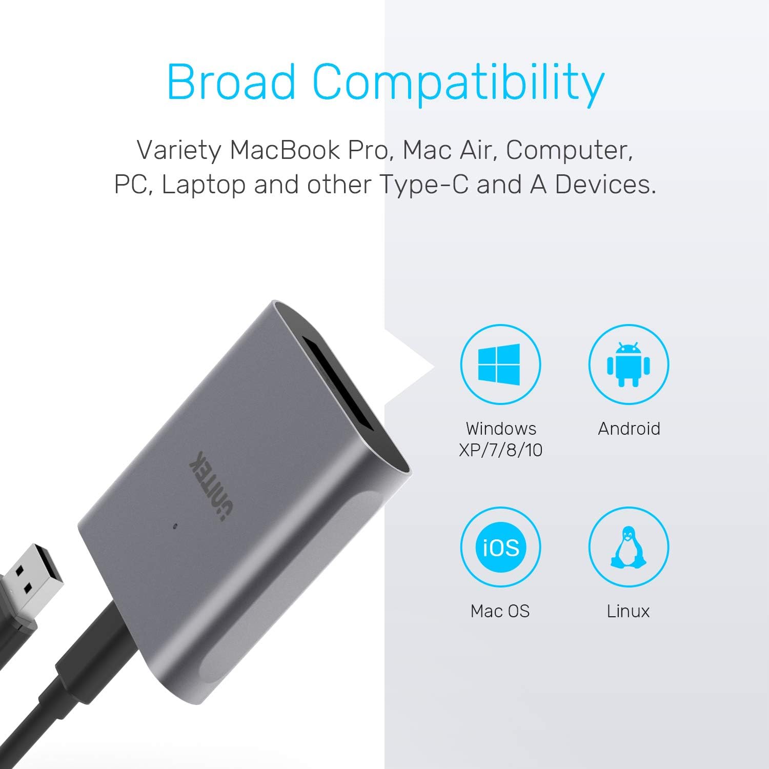 Tор Rаtеd CFexpress Card Reader, Unitek USB 3.2 Type C to CFexpress B, Portable Aluminum Memory Card Adapter, Support for Thunderbolt 3 Port Connection, Compatible for SanDisk Sony TOPSSD Card