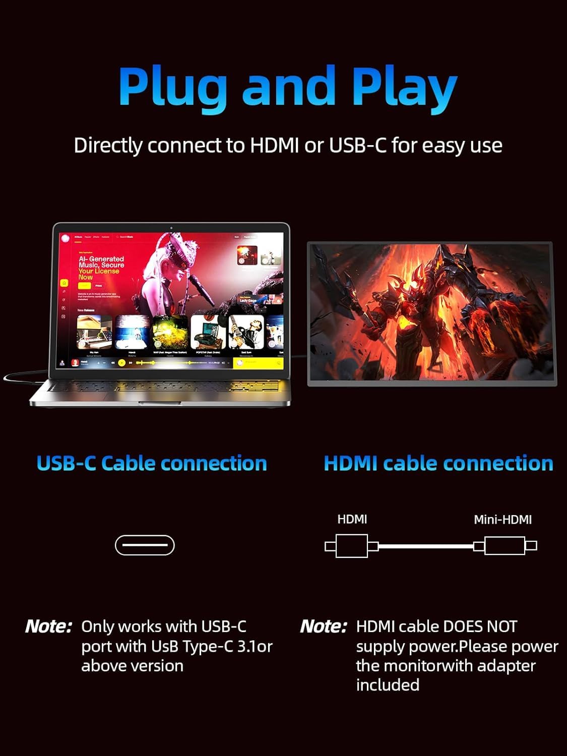 Amazon.co.jp: 4K ポータブルモニター 18.5インチ 3840x2160 UHD USB-C