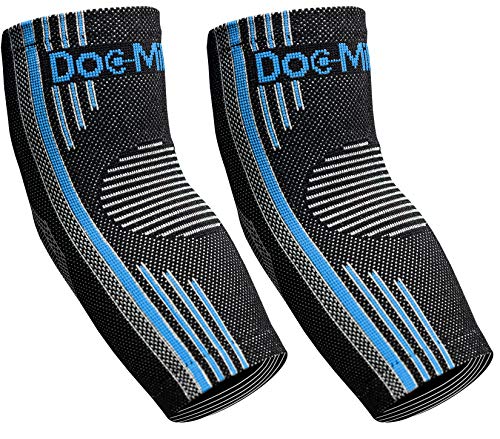 Doc Miller Elbow Brace Compression Sleeve - 1 Pair - Tennis Elbow Support