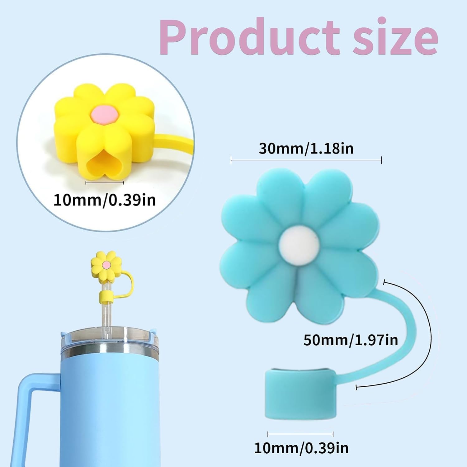 ALINK Lot De 12 Pailles Et Couvercles Réutilisables Anus Pour Tasse à Eau Stanley Adventure Travel De 40 Oz, 30 Oz, 20 Oz, 14 Oz