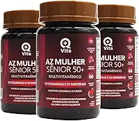 Kit AZ Mulher Sênior 50+ QMaisVits 180 Cápsulas Softgel