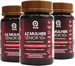 Kit AZ Mulher Sênior 50+ QMaisVits 180 Cápsulas Softgel