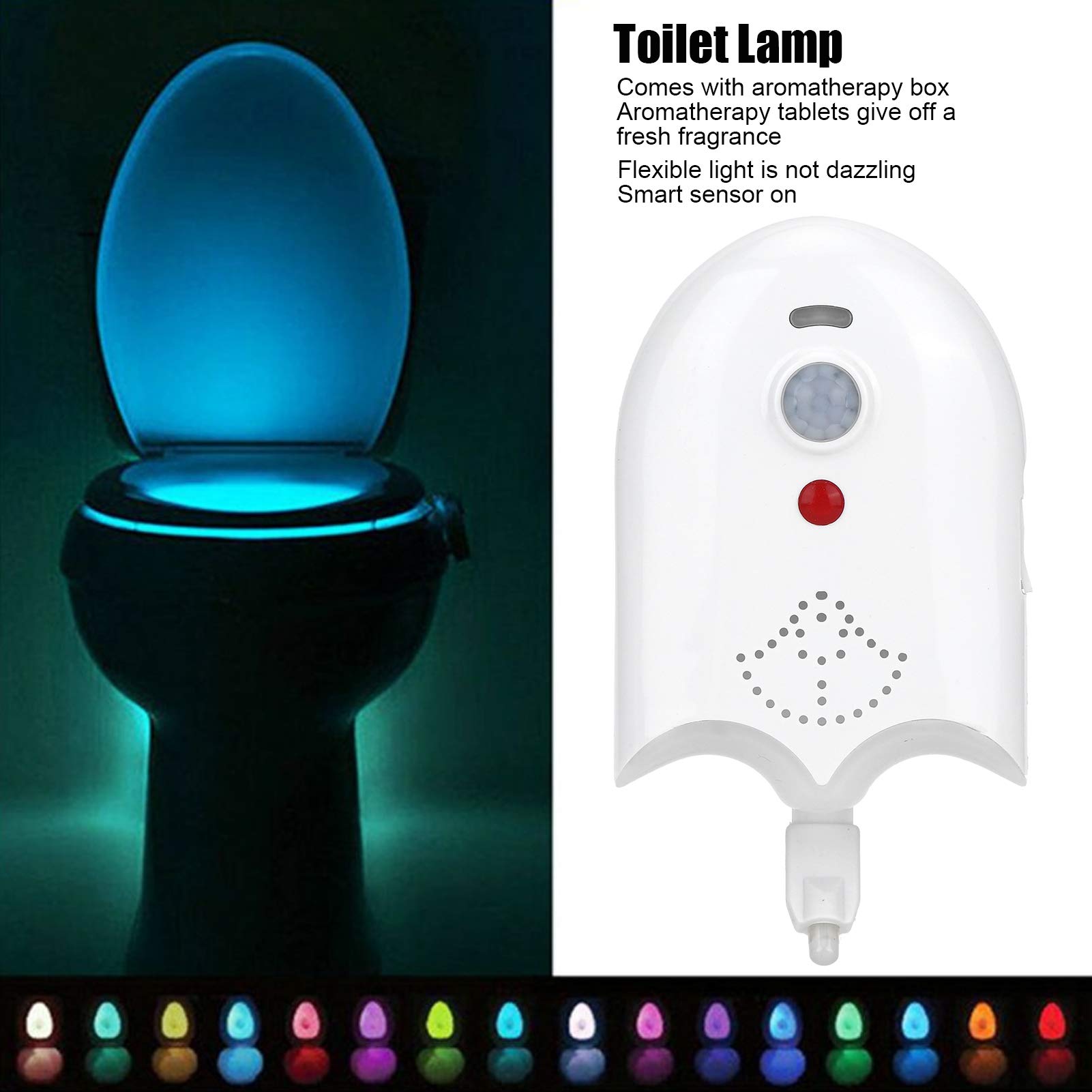 Lampada LED Notturna Da Bagno Ricaricabile Con Sensore PIR. 16 Colori, USB-C, IP65, Magnetica E Removibile.
