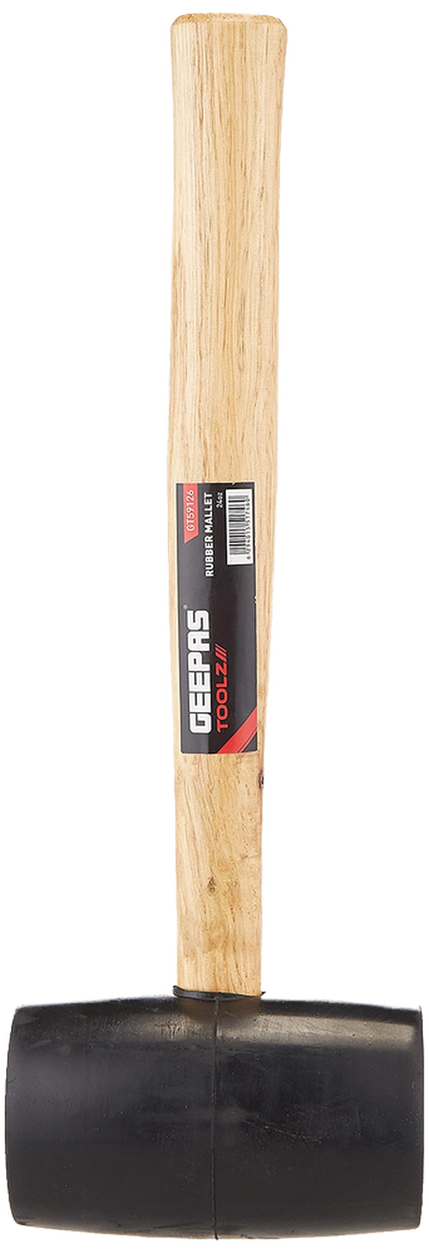 Rubber Mallet with Wooden Handle 24Oz - Hardwood Shaft Rubber Mallet Double-Face Hammer with Soft/Hard Tips | Ideal for woodworking, cabinet and furniture making, auto body and metal fabrication