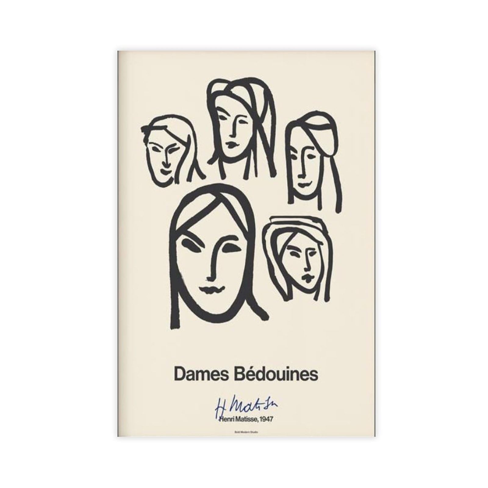 GJtyRFH Dames Bédouines by Henri Matisse 1947 Arab Berber Amazigh Touareg Portrait Canvas Wall Art Posters And Prints Room Aesthetic Bedroom Office Decor 24" L X 36" W