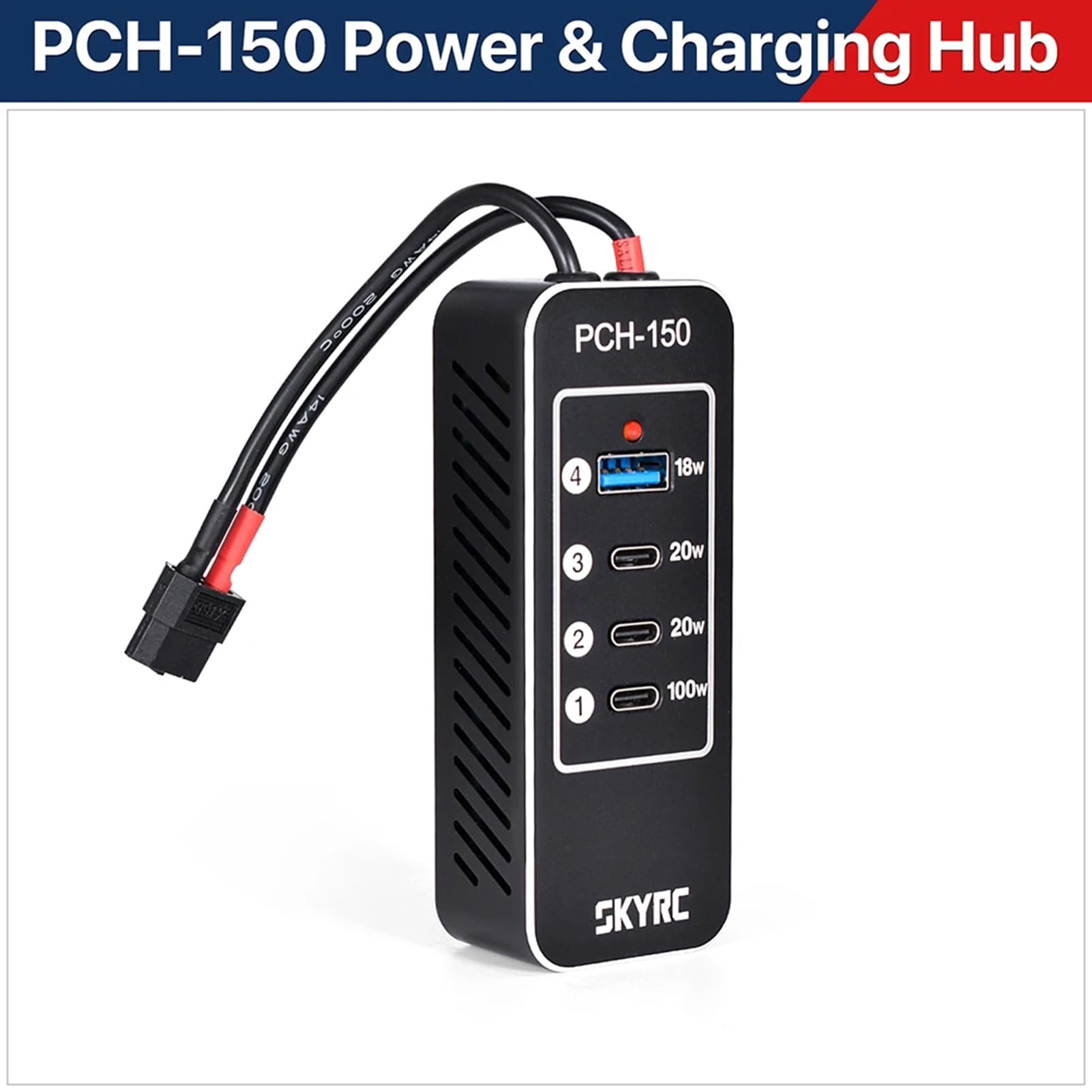 Multipresa con porte USB PCH-150 Power & Charging Hub, 158W 4-Port Power Strip con 3 porte USB-C + 1 porta USB-A di ricambio per iPhone, Samsung, Huawei, MacBook e altro