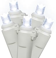 Vista 12 de Vickerman Juego de 100 luces LED de gran angular púrpura claro en cable blanco