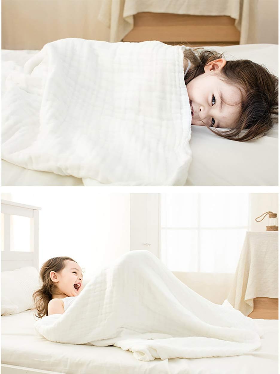 Baby Bath Towel Washcloths 6 Layers Cotton Gauze White