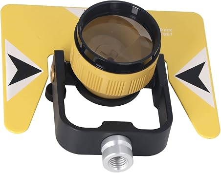 Total Station, Glass Prism Surveying Equipment Yellow Optical Glass Land Surveying Equipment Surveying Prism with Storage Bag Compatible with SOKKIA 5/8in X 11 Female