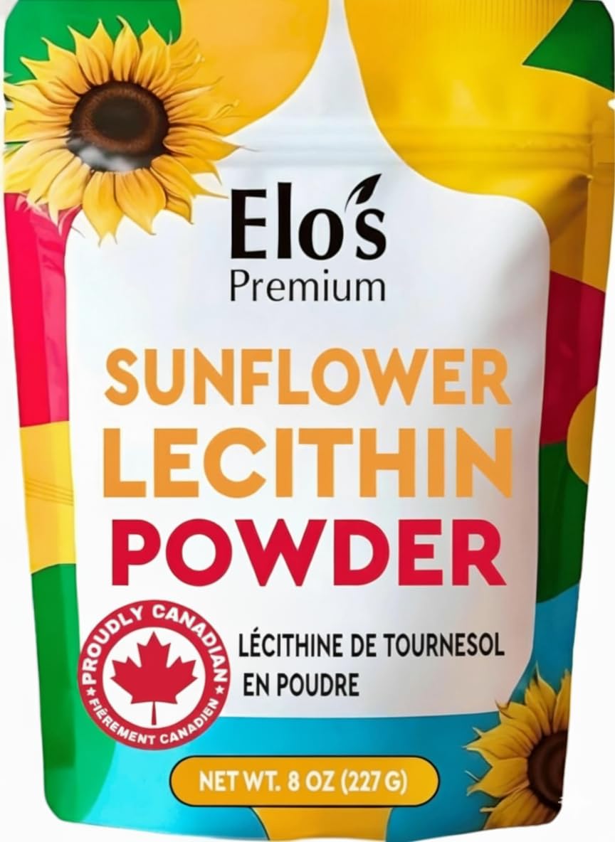 Sunflower Lecithin Powder 8oz (227g) – Plant-Based Emulsifier for Baking, Smoothies, and DIY Recipes BY ELO’S PREMIUM
