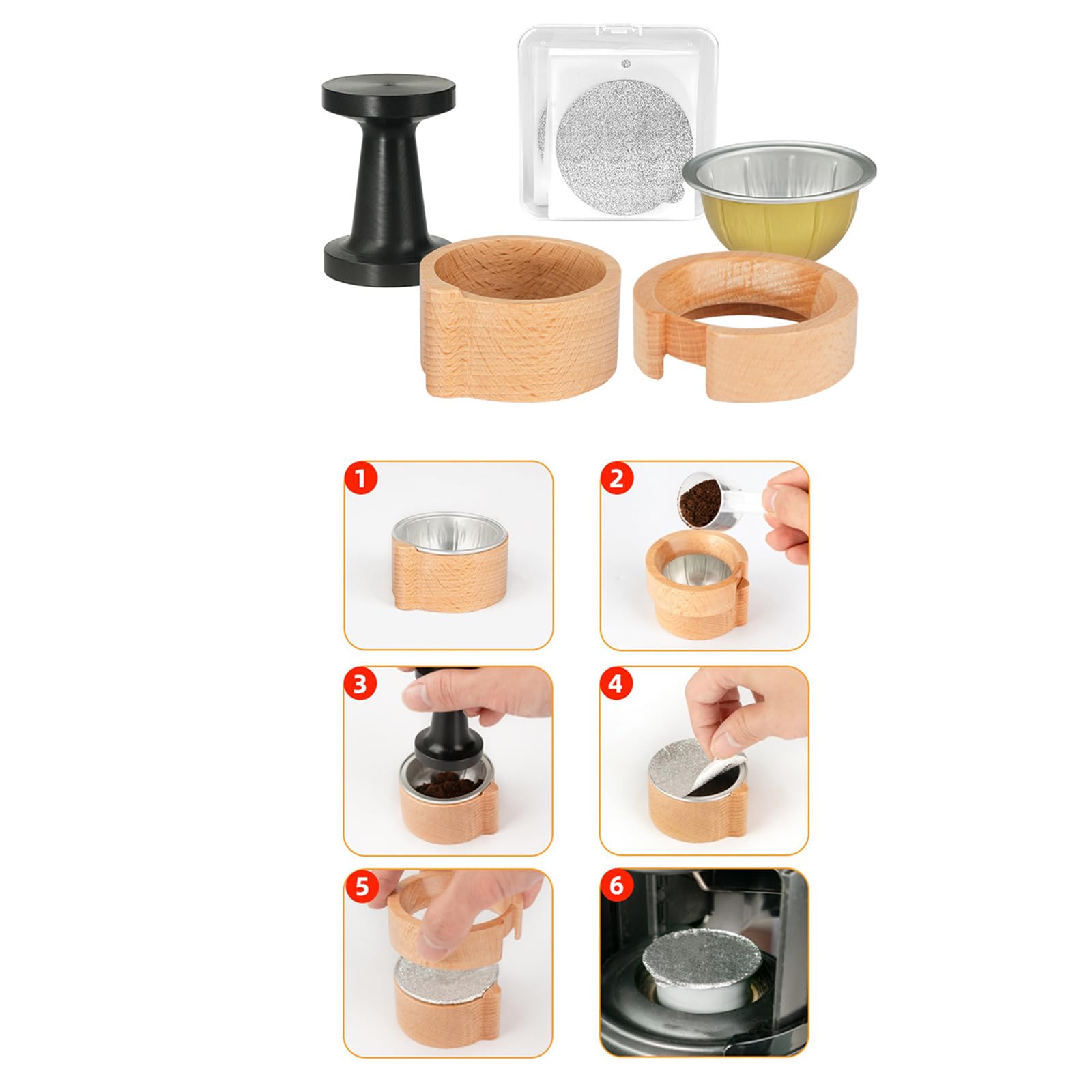 Juego de relleno de cápsulas de café, fácil de usar, accesorio de recarga de herramientas de recarga