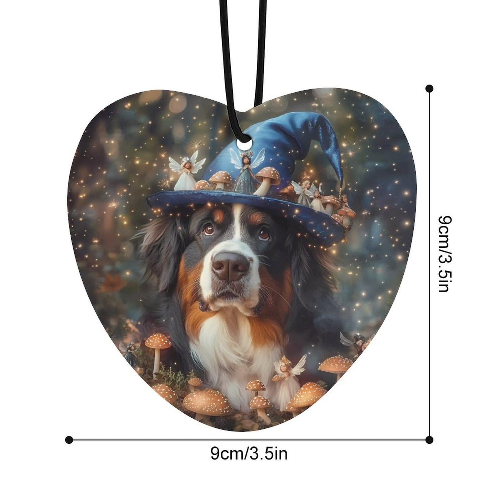 Bernese Dog In A Fairy Forests Car Air Freshener Hanging Aromatherapy Tablets for Car Accessories Love form