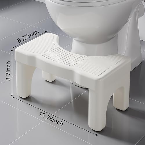 Vista 29 de Taburete de inodoro, taburete de excremento para baño, taburete de excremento de pies para adultos, banco portátil de sentadillas de viaje