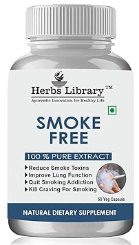 Smoke Free Capsules for Men (Pack of 1, 60 Capsule)|Herbal Supplement with Ayurvedic Extracts Helps Maintain Respiratory Wellness and Lung Health Helps Manage Cravings and Detox