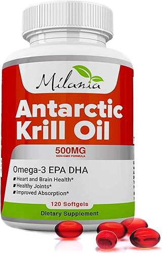 Miniatura 1 de Aceite de krill antártico 120 cápsulas blandas - Complejo omega-3 EPA DHA y astaxantina apoya la función cardíaca salud de las articulaciones y