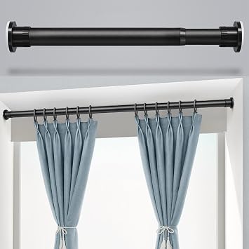 Shower Curtain Rod, 1 Inch Diameter Carbon Steel Tension Drapery Rods, Adjustable 27-161 Inches Extra Long Telescopic Pole With Spring For Window, Bathroom, No Drilling, Never Rust,